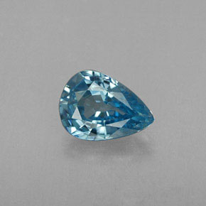 0.82캐럿 천연 블루 지르콘, 배 모양, 6.8×4.8 mm, VVS