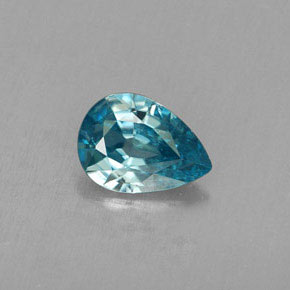 0.77캐럿 천연 블루 지르콘, 배 모양, 6.8×4.9 mm, VVS