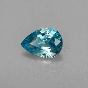 0.77캐럿 천연 블루 지르콘, 배 모양, 6.8×4.9 mm, VVS