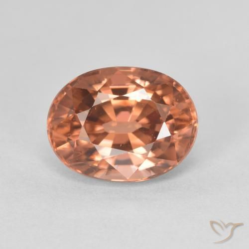 3.48캐럿 천연 라즈베리 핑크 지르콘, 타원형 컷, 9.1×7 mm, VVS-VS
