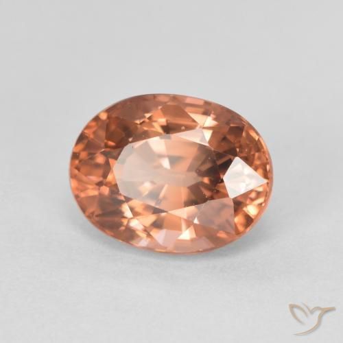 3.48캐럿 천연 라즈베리 핑크 지르콘, 타원형 컷, 9.1×7 mm, VVS-VS