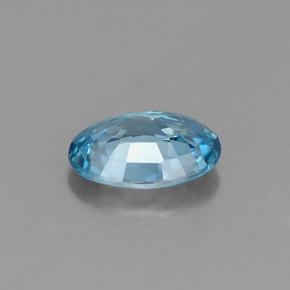 1.04캐럿 천연 블루 지르콘, 타원형 컷, 7.1×5 mm, VVS