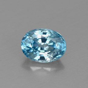 1.19캐럿 천연 블루 지르콘, 타원형 컷, 6.7×5.1 mm, VVS