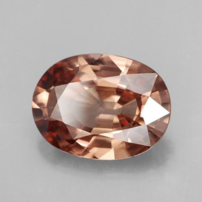3.78캐럿 천연 로즈 오렌지 지르콘, 타원형 컷, 10.8×8.2 mm, IF