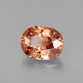 3.09캐럿 천연 오렌지 지르콘, 타원형 컷, 9.1×7.2 mm, VVS
