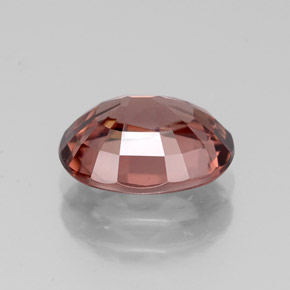 2.93캐럿 천연 로즈 지르콘, 타원형 컷, 9.1×7.2 mm, IF