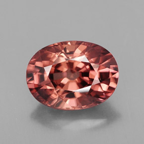 3.54캐럿 천연 로즈 오렌지 지르콘, 타원형 컷, 9.8×7.3 mm, IF