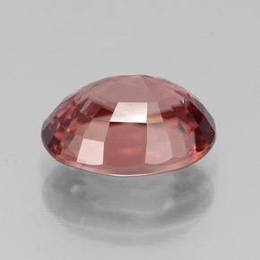 3.97캐럿 천연 로즈 지르콘, 타원형 컷, 10.1×7.6 mm, VS