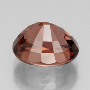 6.21캐럿 천연 로즈 지르콘, 타원형 컷, 10.5×8.8 mm, VVS