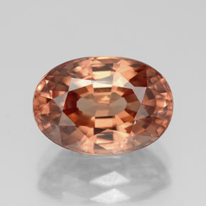 6.05캐럿 천연 로즈 오렌지 지르콘, 타원형 컷, 11.5×8.1 mm, VVS