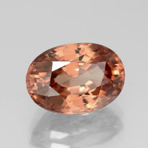 6.05캐럿 천연 로즈 오렌지 지르콘, 타원형 컷, 11.5×8.1 mm, VVS