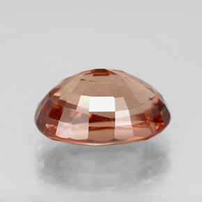 6.05캐럿 천연 로즈 오렌지 지르콘, 타원형 컷, 11.5×8.1 mm, VVS