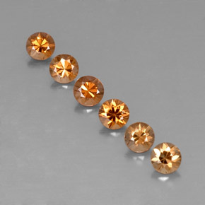 캐럿 천연 오렌지 지르콘 보석, 라운드 컷, 4.04 mm, VVS-VS