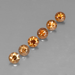 캐럿 천연 오렌지 지르콘 보석, 라운드 컷, 4.04 mm, VVS-VS