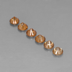 캐럿 천연 오렌지 지르콘 보석, 라운드 컷, 4.04 mm, VVS-VS