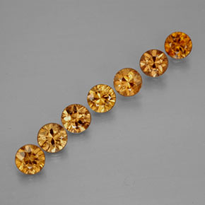 캐럿 천연 골든 옐로우 지르콘 보석, 라운드 컷, 4.06 mm, VVS-VS