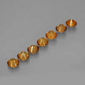 캐럿 천연 골든 옐로우 지르콘 보석, 라운드 컷, 4.06 mm, VVS-VS
