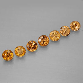 캐럿 천연 골든 옐로우 지르콘 보석, 라운드 컷, 3.77 mm, VVS-VS