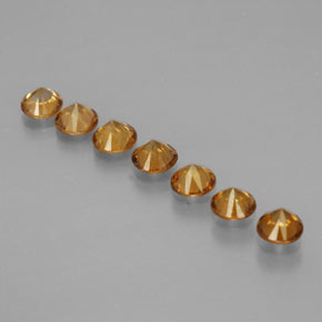 캐럿 천연 골든 옐로우 지르콘 보석, 라운드 컷, 3.77 mm, VVS-VS