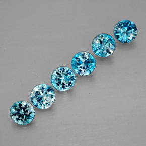 캐럿 천연 블루 지르콘 보석, 라운드 컷, 4.30 mm, VVS-VS