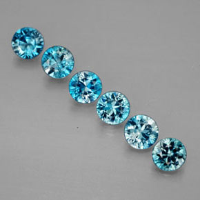 캐럿 천연 블루 지르콘 보석, 라운드 컷, 4.30 mm, VVS-VS