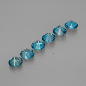 캐럿 천연 블루 지르콘 보석, 라운드 컷, 4.30 mm, VVS-VS