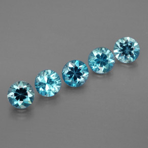 캐럿 천연 블루 지르콘 보석, 라운드 컷, 4.50 mm, VVS-VS