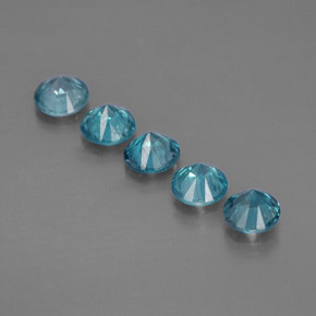 캐럿 천연 블루 지르콘 보석, 라운드 컷, 4.50 mm, VVS-VS