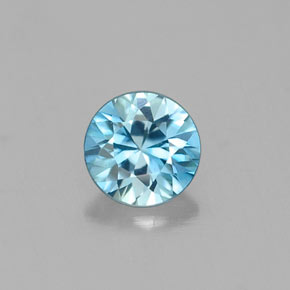 0.33캐럿 천연 블루 지르콘, 라운드 컷, 3.91 mm, VVS