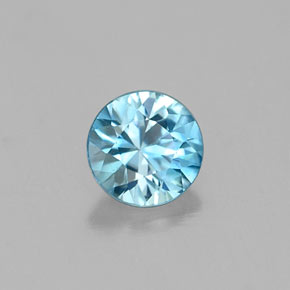 0.33캐럿 천연 블루 지르콘, 라운드 컷, 3.91 mm, VVS