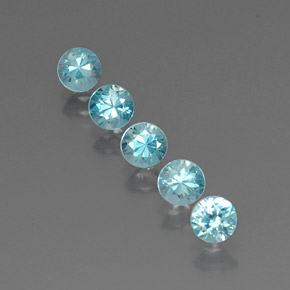캐럿 천연 블루 지르콘 보석, 라운드 컷, 4.39 mm, VVS