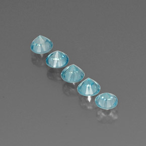캐럿 천연 블루 지르콘 보석, 라운드 컷, 4.39 mm, VVS