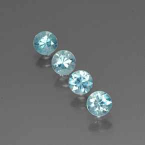 캐럿 천연 블루 지르콘 보석, 라운드 컷, 4.68 mm, VVS