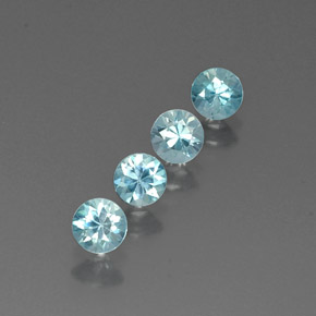 캐럿 천연 블루 지르콘 보석, 라운드 컷, 4.68 mm, VVS