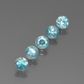 캐럿 천연 블루 지르콘 보석, 라운드 컷, 4.71 mm, VVS