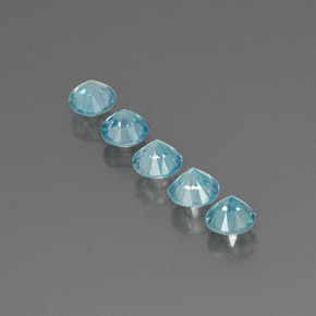 캐럿 천연 블루 지르콘 보석, 라운드 컷, 4.71 mm, VVS
