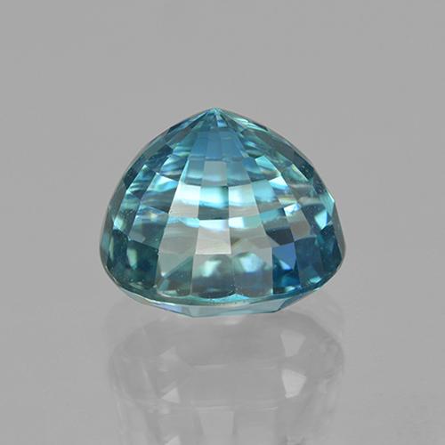 6.04캐럿 천연 미디엄 블루 그린 지르콘, 타원형 컷, 9.3×7.8 mm, VVS