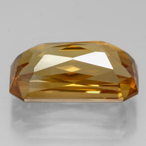 8.32캐럿 천연 골든 옐로우 지르콘, 에메랄드 컷, 13.8×7.3 mm, VVS