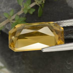 9.67캐럿 천연 골든 옐로우 지르콘, 에메랄드 컷, 14.5×8.6 mm, VVS-VS