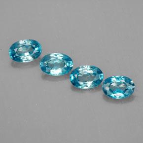 캐럿 천연 블루 지르콘 보석, 타원형 컷, 6.1×4.2 mm, VVS