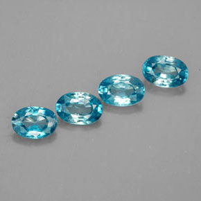 캐럿 천연 블루 지르콘 보석, 타원형 컷, 6.1×4.2 mm, VVS