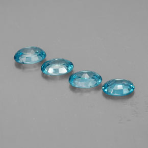 캐럿 천연 블루 지르콘 보석, 타원형 컷, 6.1×4.2 mm, VVS