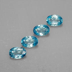 캐럿 천연 블루 지르콘 보석, 타원형 컷, 6×4.1 mm, VVS