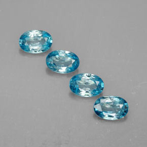 캐럿 천연 블루 지르콘 보석, 타원형 컷, 6×4.1 mm, VVS