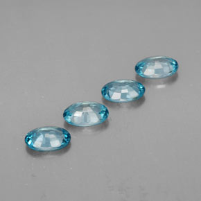 캐럿 천연 블루 지르콘 보석, 타원형 컷, 6×4.1 mm, VVS
