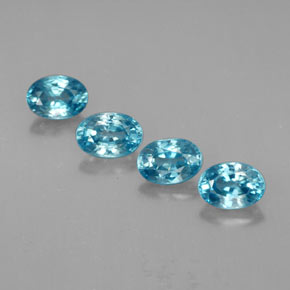 캐럿 천연 블루 지르콘 보석, 타원형 컷, 6.1×4.2 mm, VVS