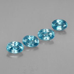 캐럿 천연 블루 지르콘 보석, 타원형 컷, 6.1×4.2 mm, VVS