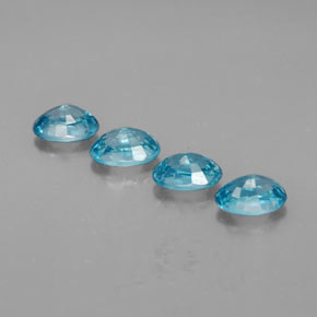 캐럿 천연 블루 지르콘 보석, 타원형 컷, 6.1×4.2 mm, VVS