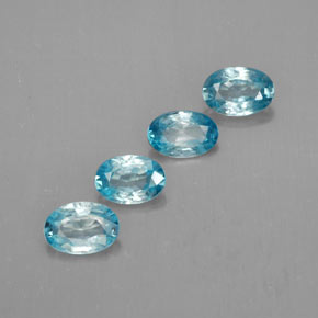 캐럿 천연 블루 지르콘 보석, 타원형 컷, 6×4.1 mm, VVS