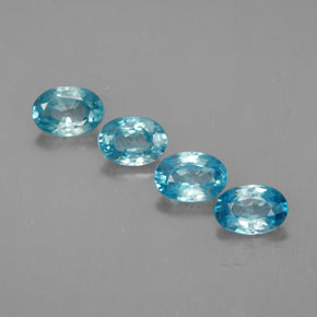 캐럿 천연 블루 지르콘 보석, 타원형 컷, 6×4.1 mm, VVS
